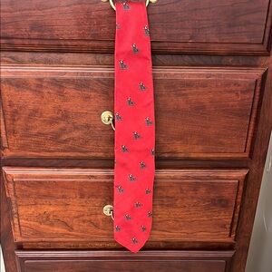 Nordstrom Vibrant Red Tie with Navy Accents